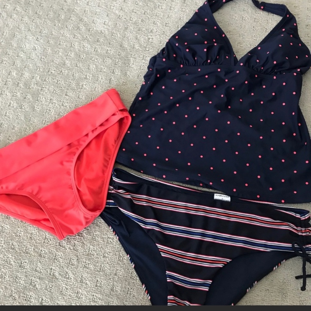 Gap- coral fold over top bikini bottoms